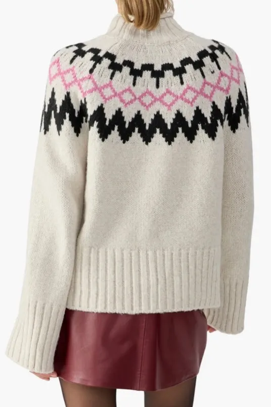 TIS THE SEASON FAIR ISLE MOCK NECK SWEATER