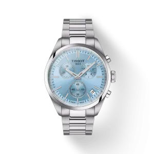 Tissot PR 100 Chronograph Wristwatch, Ice Blue Dial, 40mm (T1504171135100)