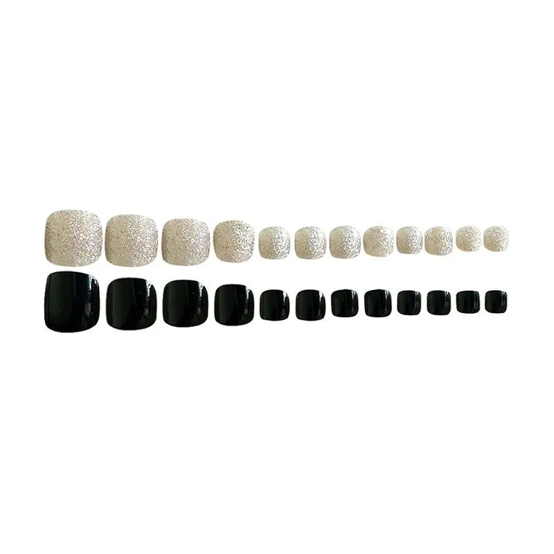 Toe Nails Black Golden
