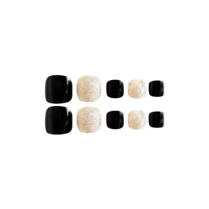 Toe Nails Black Golden