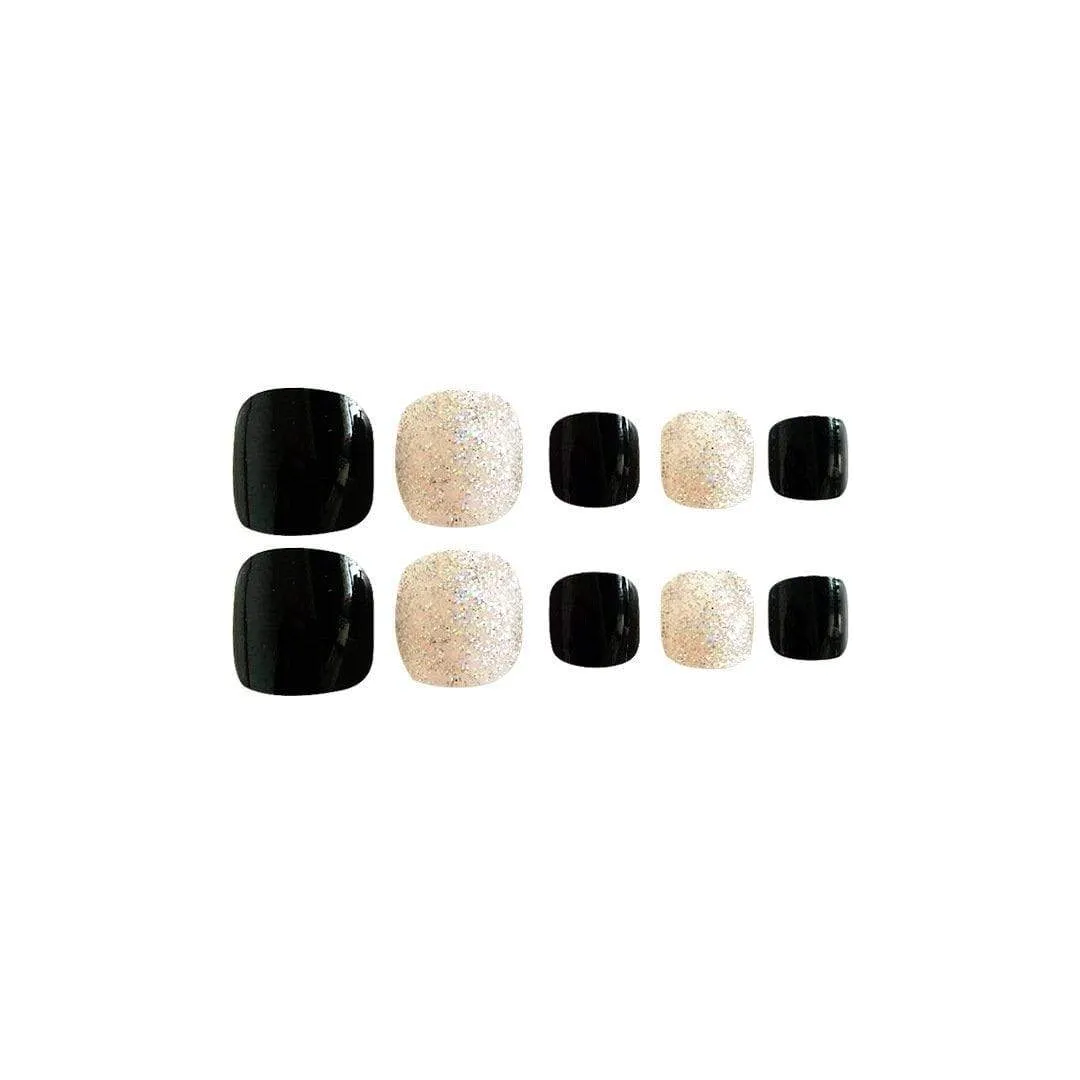Toe Nails Black Golden