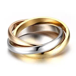 Tri-Color Classic 3 Rounds Fidget Ring Set