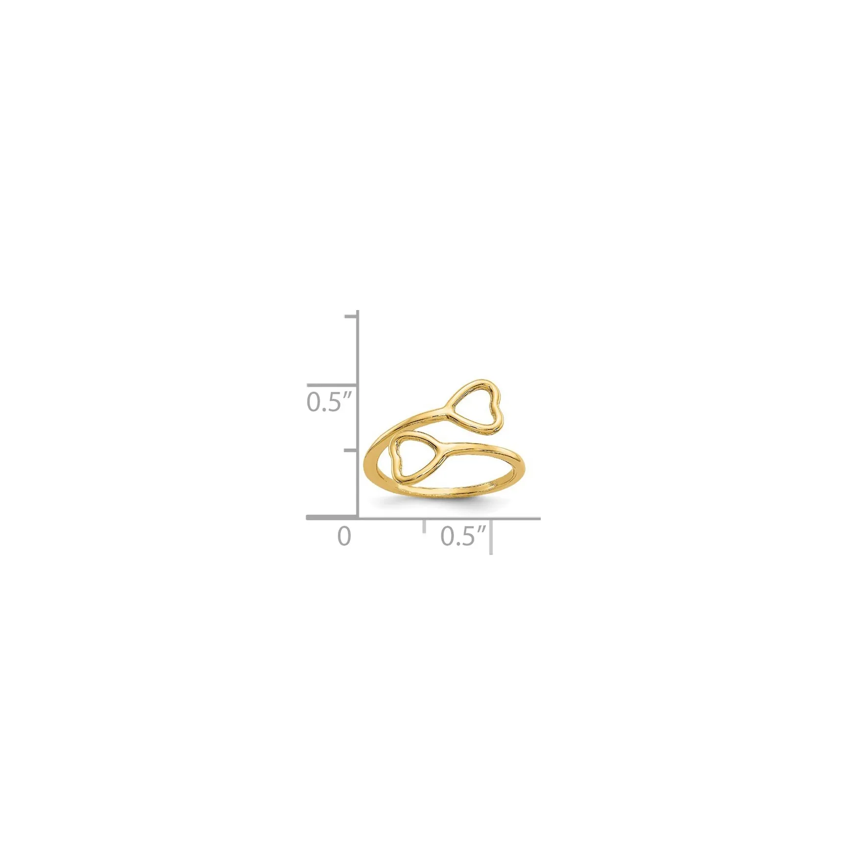 Two Heart Toe Ring (14K)