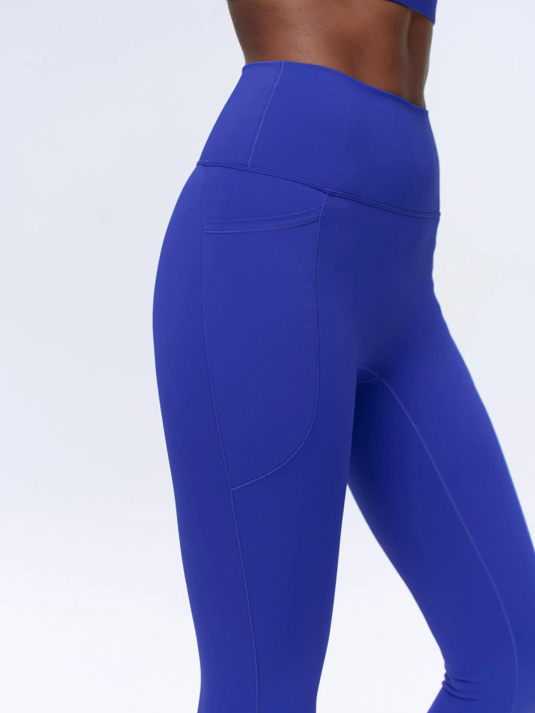 Ultimate Seam Detail Zip Pocket Leggings - Cobalt Blue