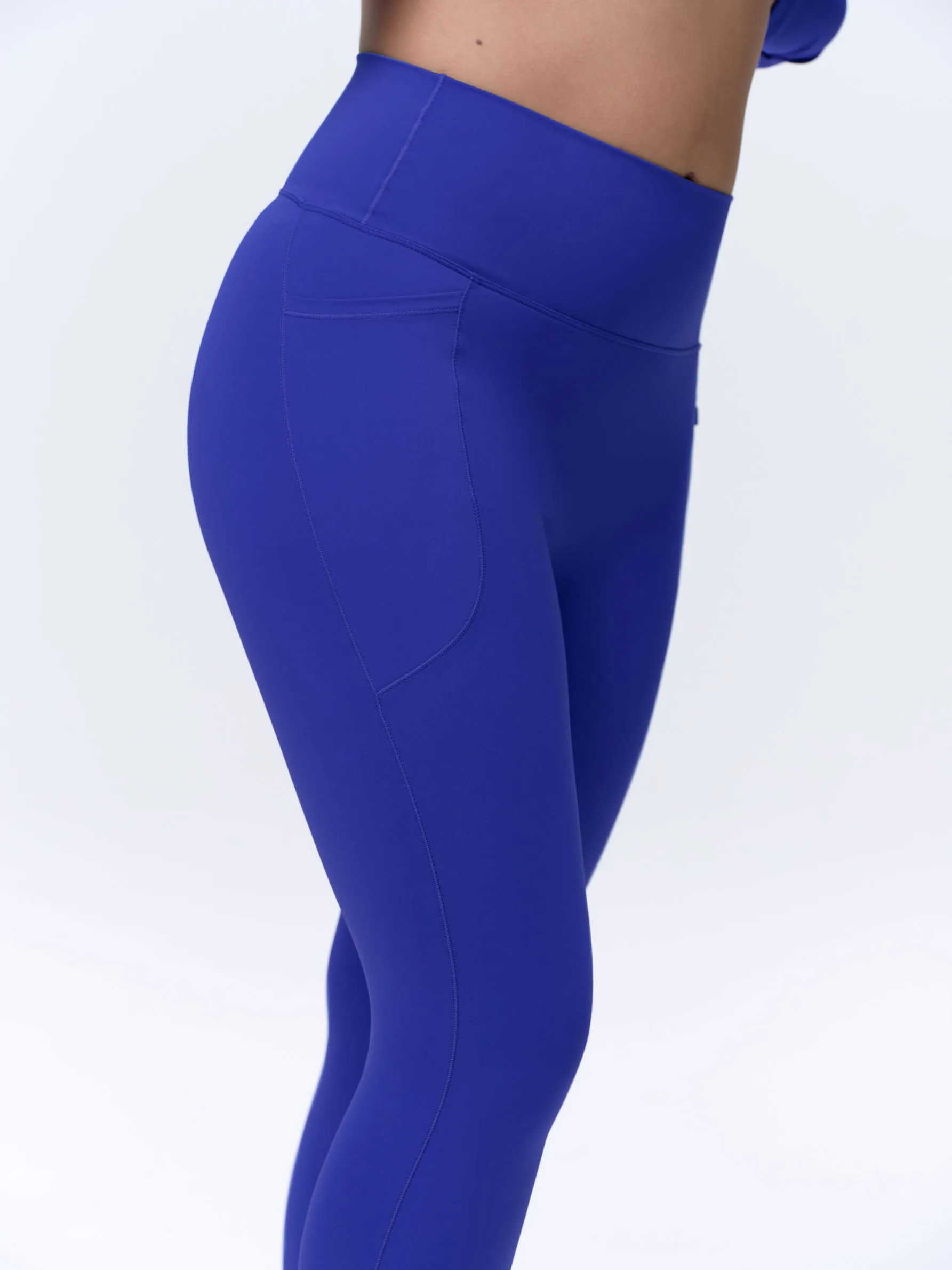 Ultimate Seam Detail Zip Pocket Leggings - Cobalt Blue