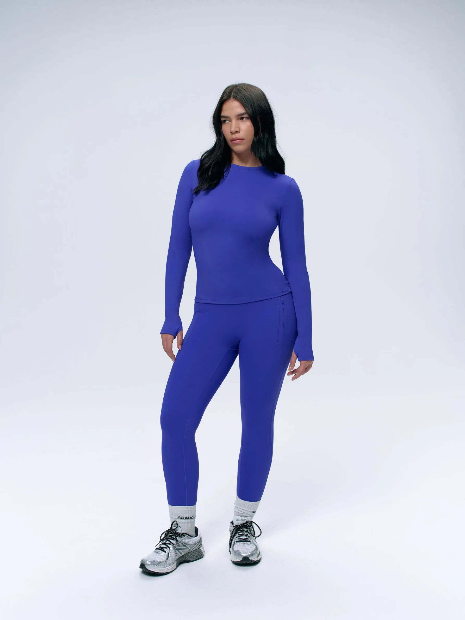 Ultimate Seam Detail Zip Pocket Leggings - Cobalt Blue