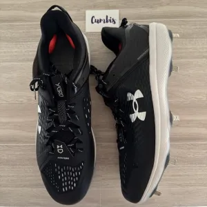 Under Armour Men's Yard Low MT Size 16 Black Baseball Metal Cleats 3025592-001