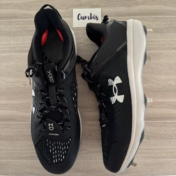 Under Armour Men's Yard Low MT Size 16 Black Baseball Metal Cleats 3025592-001