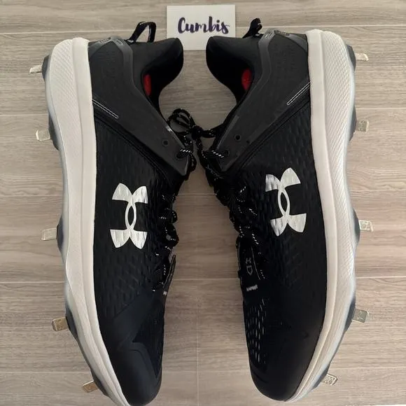 Under Armour Men's Yard Low MT Size 16 Black Baseball Metal Cleats 3025592-001