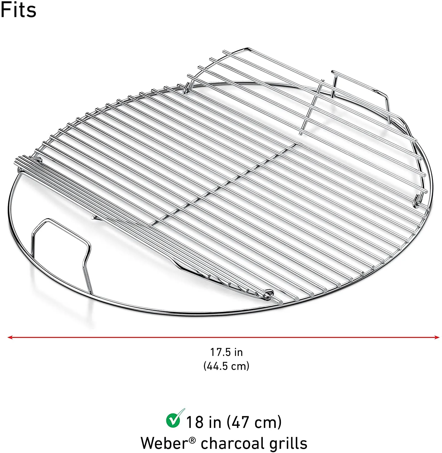 Weber Hinged Cooking Grate, 17.5-Inch diameter (Fit Weber 18-inch Charcoal kettles)