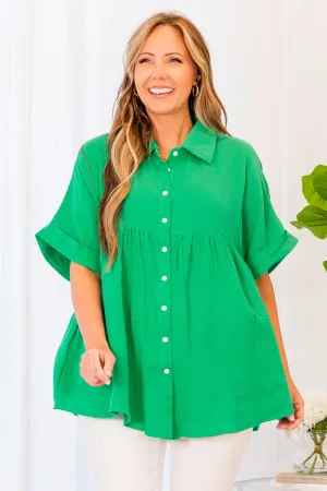 We're On Repeat Again Top, Kelly Green