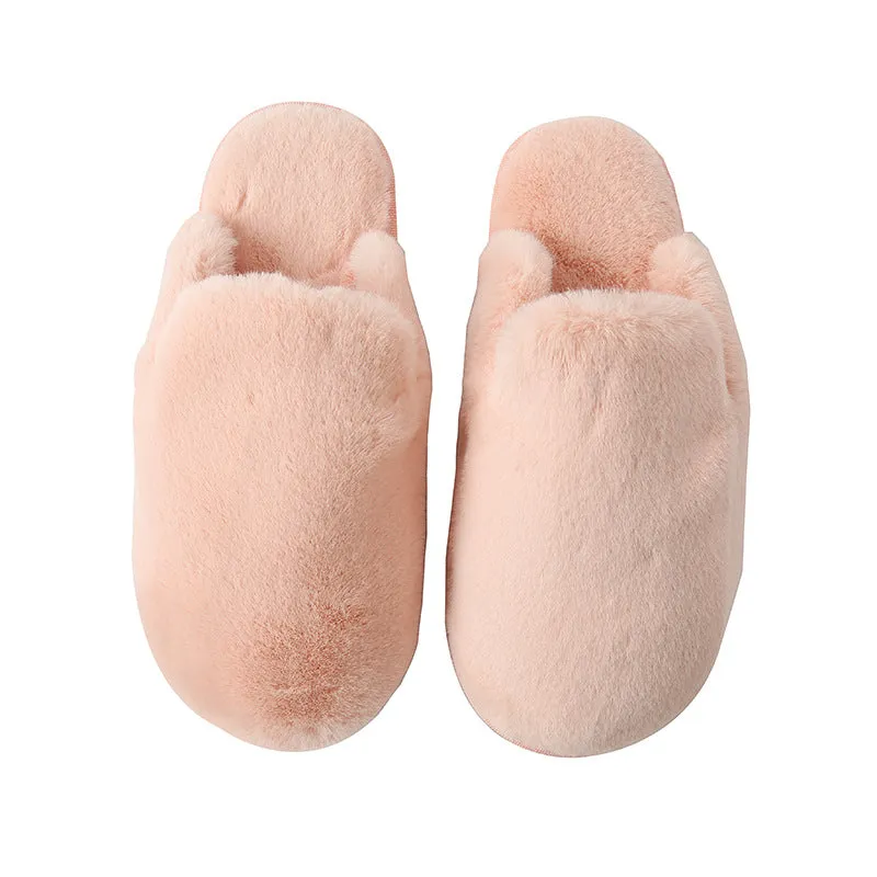 Womens Anti-slip Furry Slippers