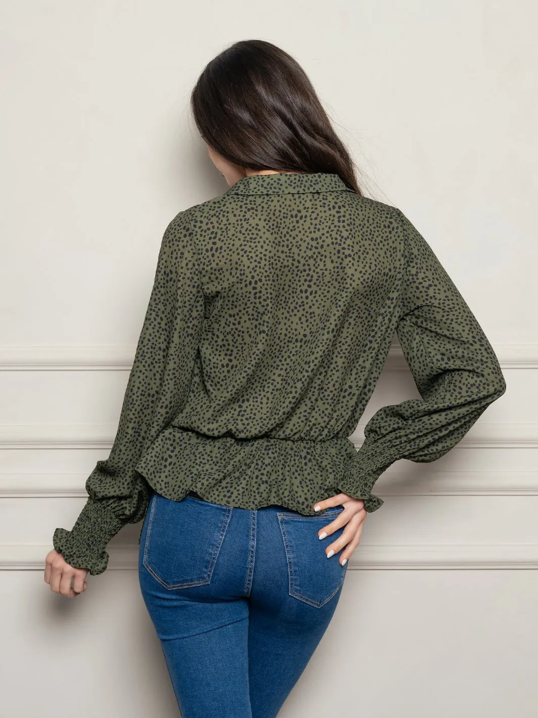 WOMEN'S LONG SLEEVE WOVEN TOP