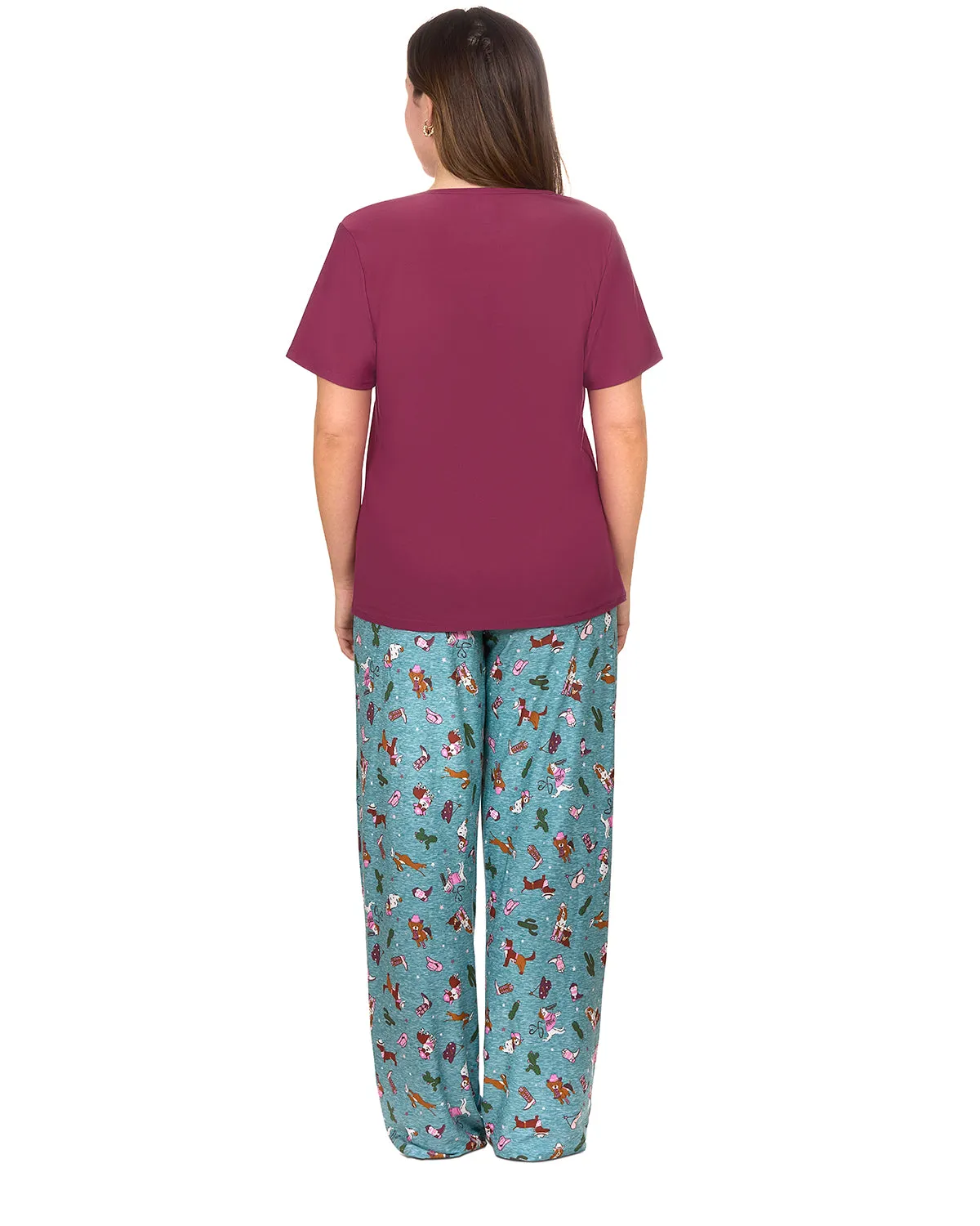 Women's Rodeo Dogs Two Piece Pj Set In A Bag