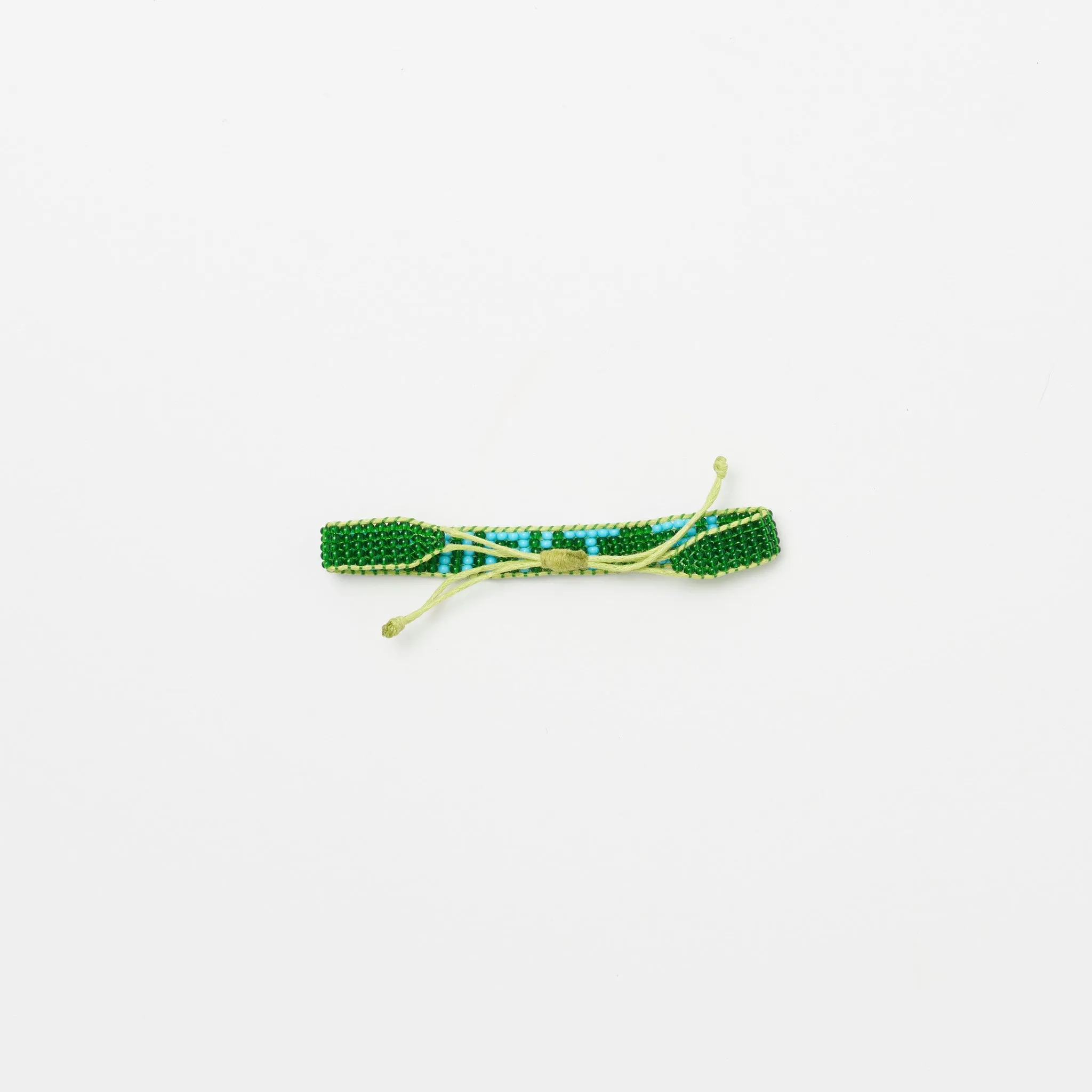 Woven JE T'AIME Bracelet - Green/Turquoise