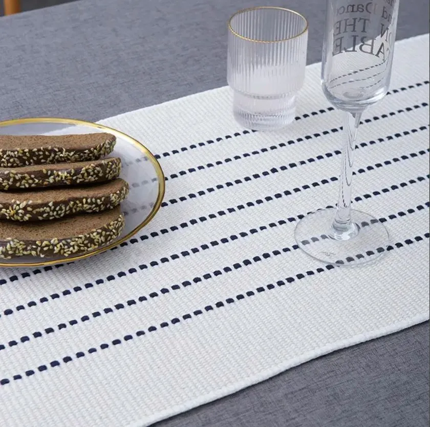 Woven Table Runner-Navy