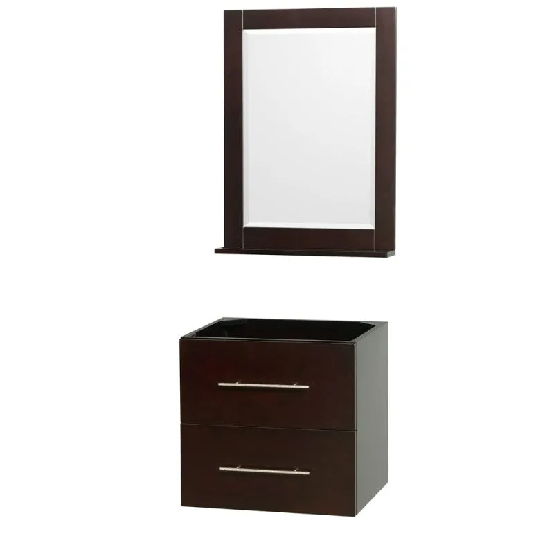 Wyndham Collection Centra 24" Single Bathroom Vanity for Undermount Sinks - Espresso WC-WHE009-24-SGL-VAN-ESP-