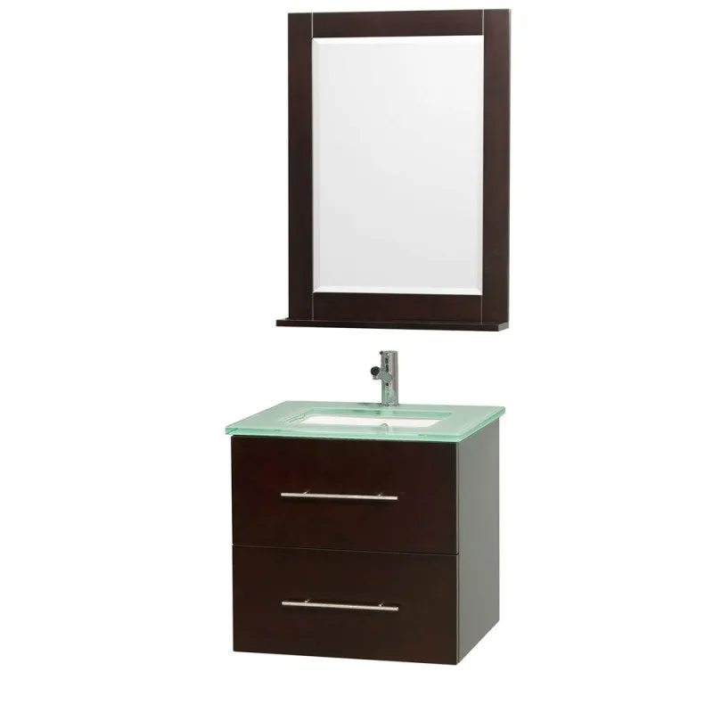 Wyndham Collection Centra 24" Single Bathroom Vanity for Undermount Sinks - Espresso WC-WHE009-24-SGL-VAN-ESP-