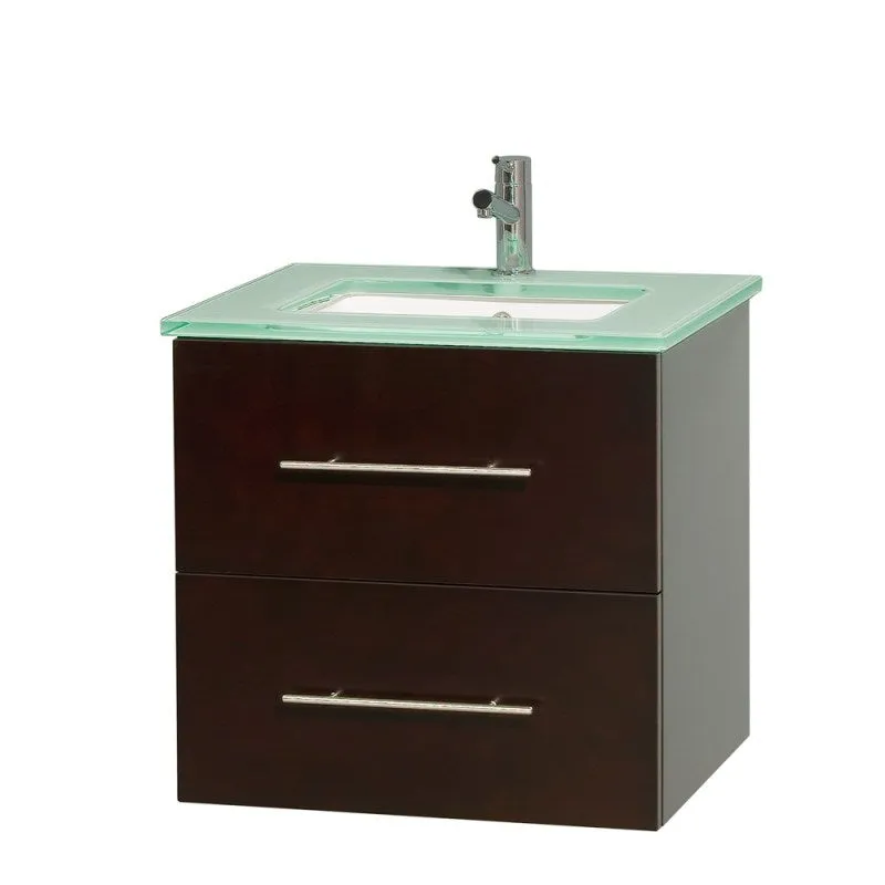 Wyndham Collection Centra 24" Single Bathroom Vanity for Undermount Sinks - Espresso WC-WHE009-24-SGL-VAN-ESP-