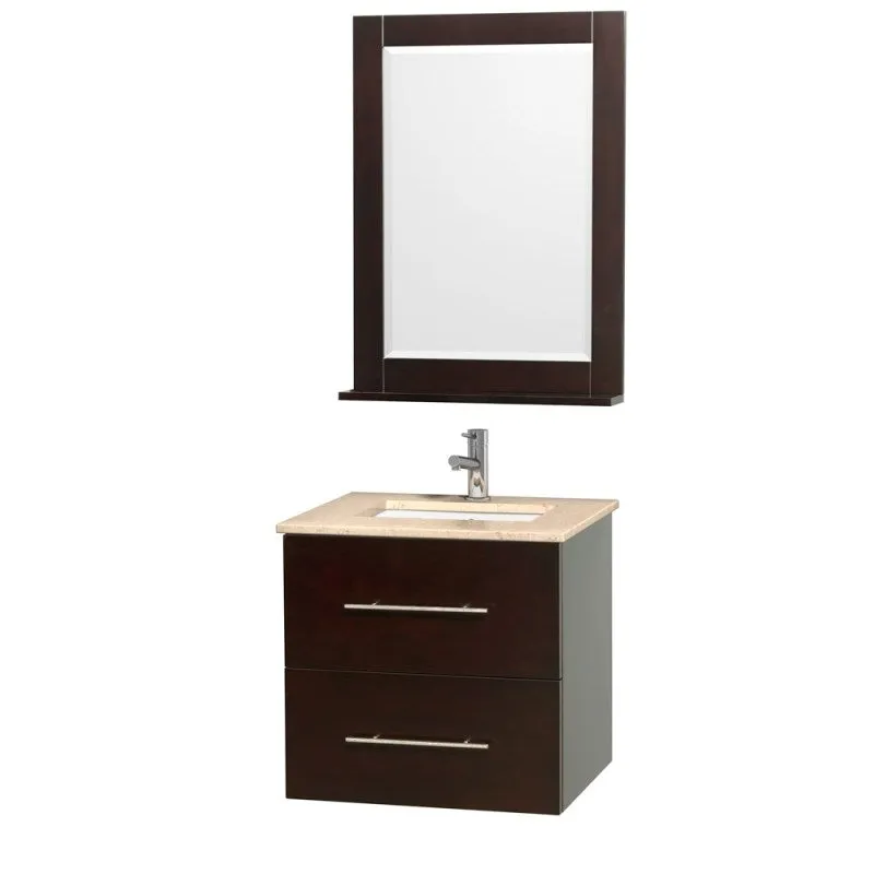Wyndham Collection Centra 24" Single Bathroom Vanity for Undermount Sinks - Espresso WC-WHE009-24-SGL-VAN-ESP-