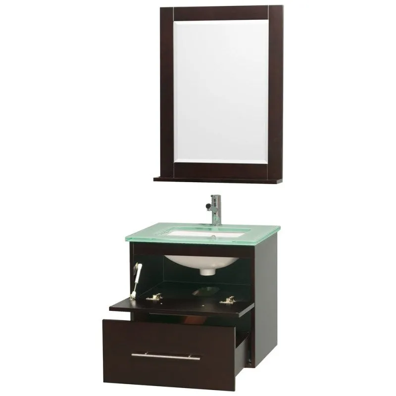 Wyndham Collection Centra 24" Single Bathroom Vanity for Undermount Sinks - Espresso WC-WHE009-24-SGL-VAN-ESP-
