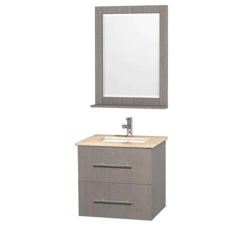Wyndham Collection Centra 24" Single Bathroom Vanity for Undermount Sinks - Gray Oak WC-WHE009-24-SGL-VAN-GRO-