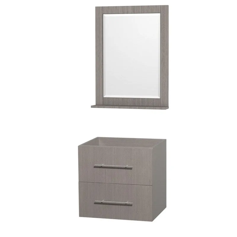 Wyndham Collection Centra 24" Single Bathroom Vanity for Undermount Sinks - Gray Oak WC-WHE009-24-SGL-VAN-GRO-