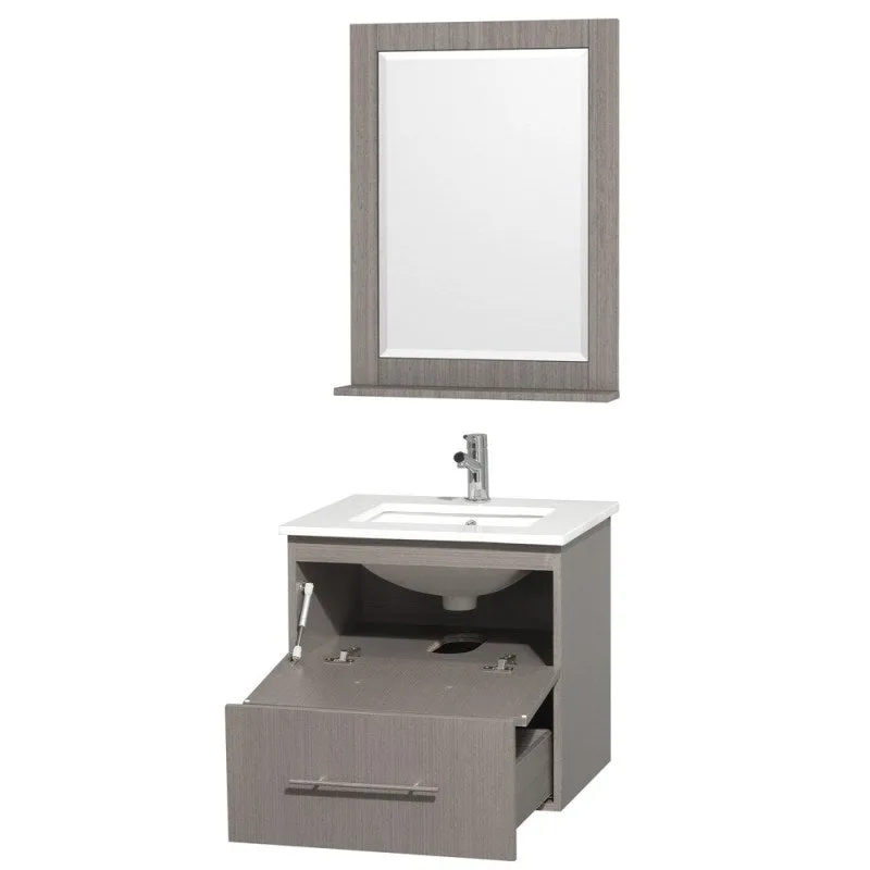 Wyndham Collection Centra 24" Single Bathroom Vanity for Undermount Sinks - Gray Oak WC-WHE009-24-SGL-VAN-GRO-