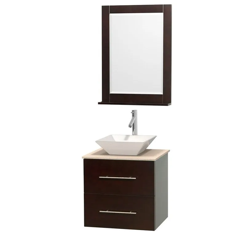 Wyndham Collection Centra 24" Single Bathroom Vanity Set for Vessel Sink - Espresso WC-WHE009-24-SGL-VAN-ESP