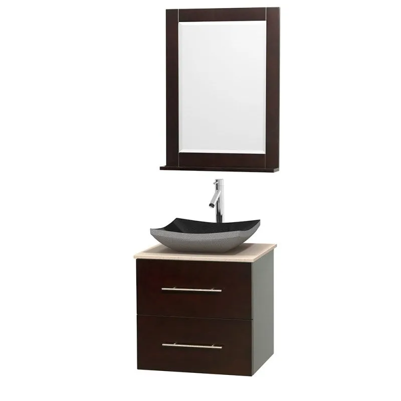 Wyndham Collection Centra 24" Single Bathroom Vanity Set for Vessel Sink - Espresso WC-WHE009-24-SGL-VAN-ESP