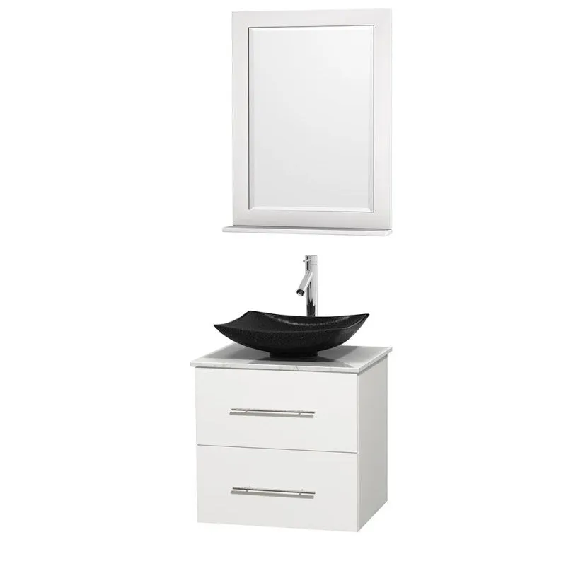 Wyndham Collection Centra 24" Single Bathroom Vanity Set for Vessel Sink - Matte White WC-WHE009-24-SGL-VAN-WHT