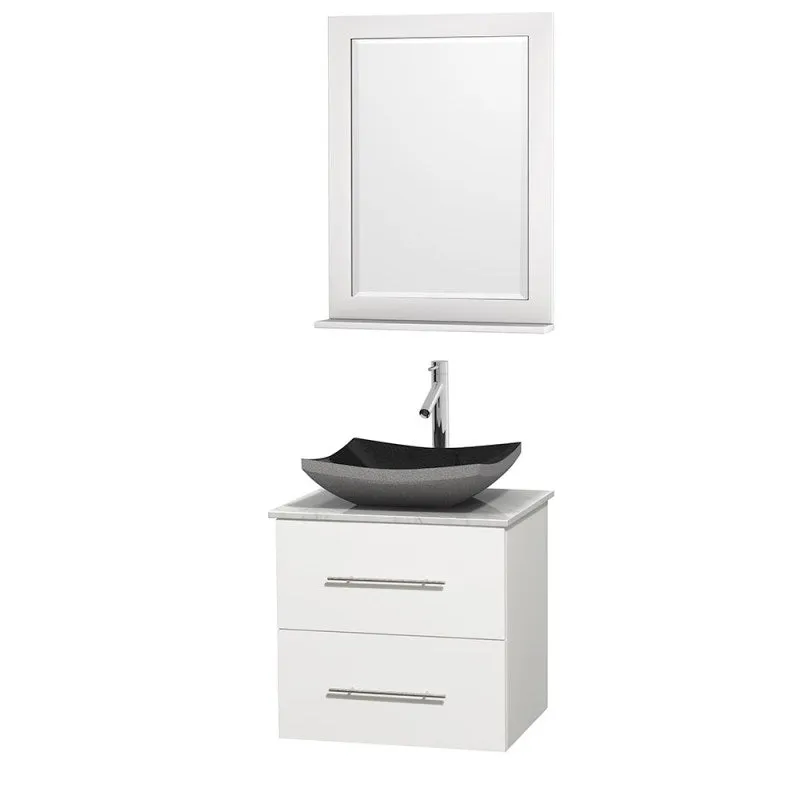 Wyndham Collection Centra 24" Single Bathroom Vanity Set for Vessel Sink - Matte White WC-WHE009-24-SGL-VAN-WHT