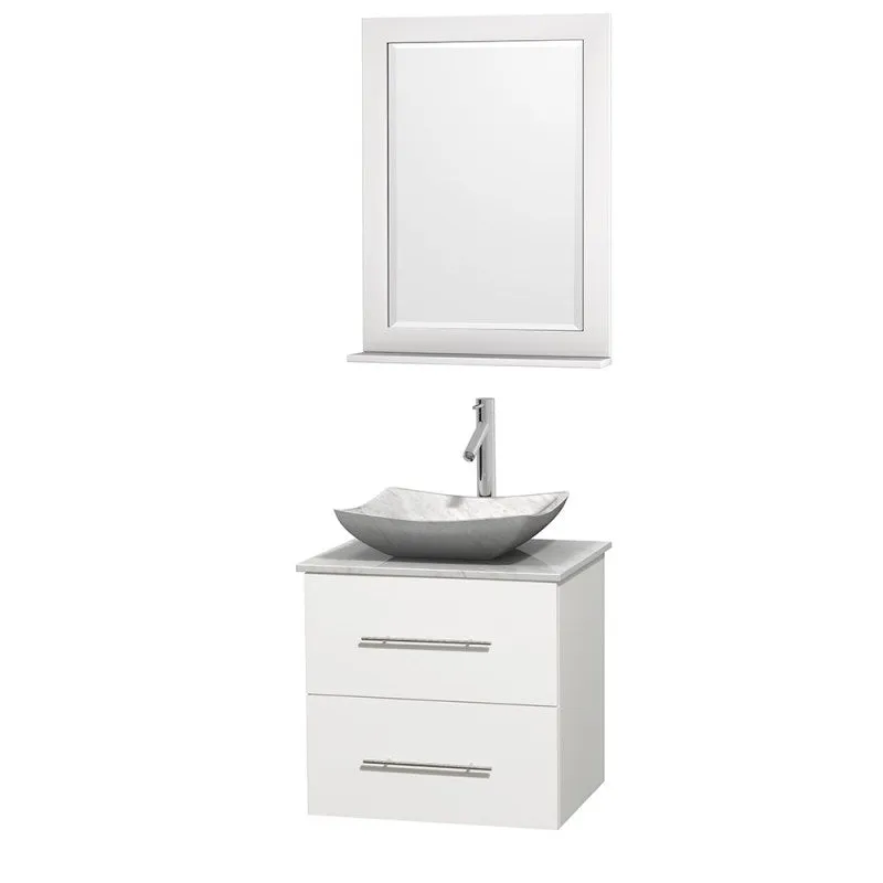 Wyndham Collection Centra 24" Single Bathroom Vanity Set for Vessel Sink - Matte White WC-WHE009-24-SGL-VAN-WHT