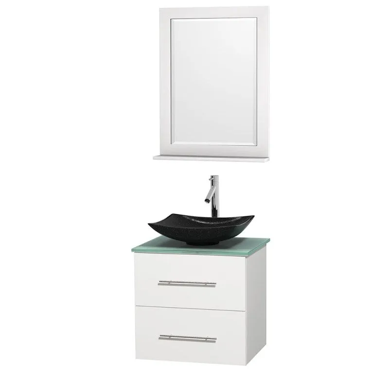 Wyndham Collection Centra 24" Single Bathroom Vanity Set for Vessel Sink - Matte White WC-WHE009-24-SGL-VAN-WHT