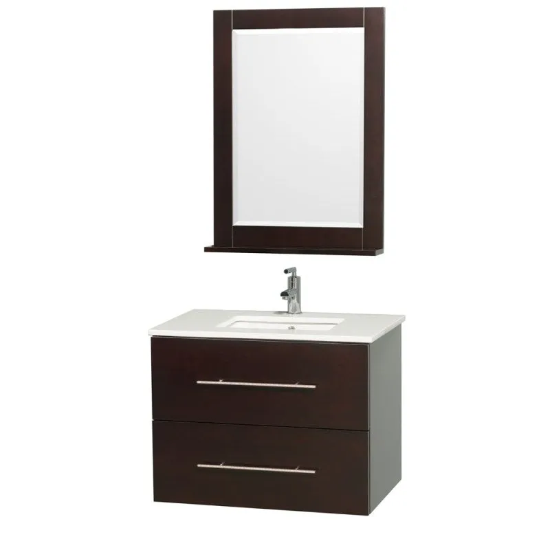 Wyndham Collection Centra 30" Single Bathroom Vanity for Undermount Sinks - Espresso WC-WHE009-30-SGL-VAN-ESP-