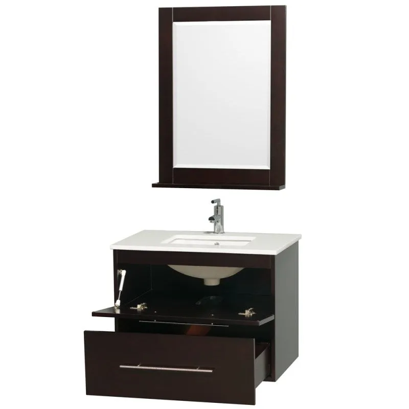 Wyndham Collection Centra 30" Single Bathroom Vanity for Undermount Sinks - Espresso WC-WHE009-30-SGL-VAN-ESP-