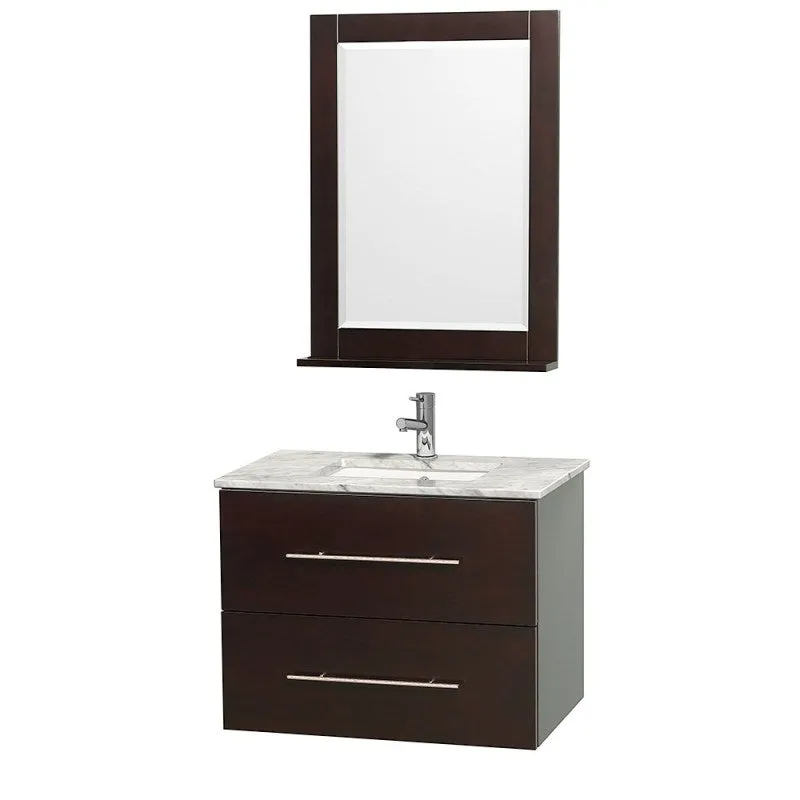 Wyndham Collection Centra 30" Single Bathroom Vanity for Undermount Sinks - Espresso WC-WHE009-30-SGL-VAN-ESP-