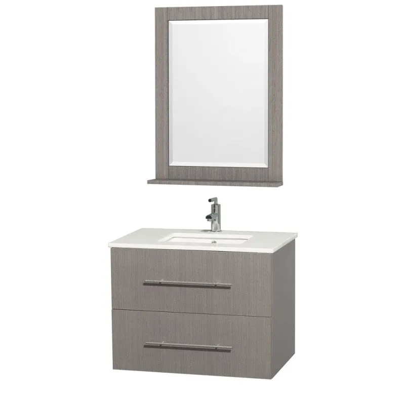 Wyndham Collection Centra 30" Single Bathroom Vanity for Undermount Sinks - Gray Oak WC-WHE009-30-SGL-VAN-GRO-