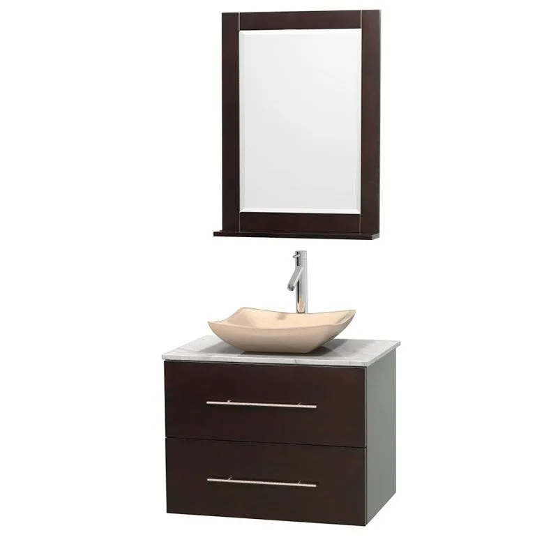 Wyndham Collection Centra 30" Single Bathroom Vanity Set for Vessel Sink - Espresso WC-WHE009-30-SGL-VAN-ESP