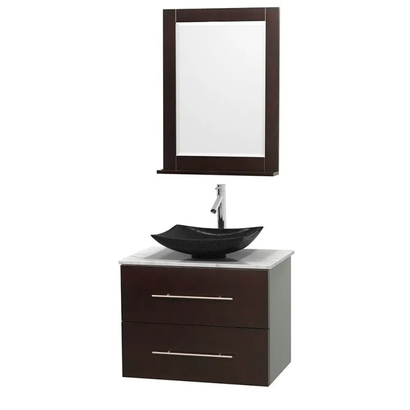 Wyndham Collection Centra 30" Single Bathroom Vanity Set for Vessel Sink - Espresso WC-WHE009-30-SGL-VAN-ESP