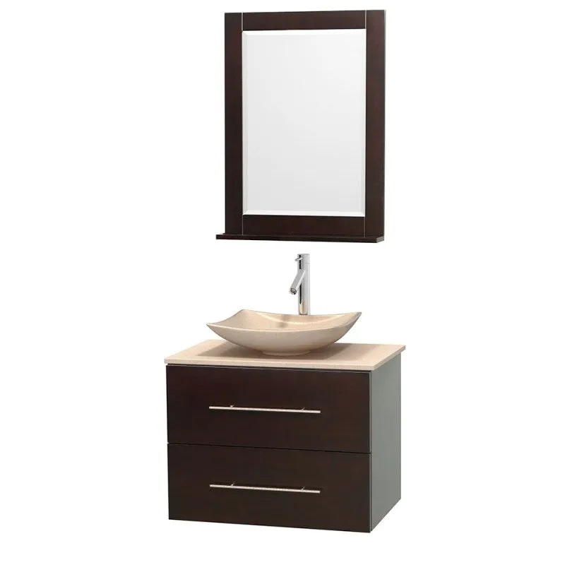 Wyndham Collection Centra 30" Single Bathroom Vanity Set for Vessel Sink - Espresso WC-WHE009-30-SGL-VAN-ESP