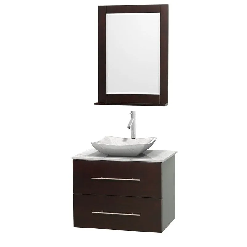 Wyndham Collection Centra 30" Single Bathroom Vanity Set for Vessel Sink - Espresso WC-WHE009-30-SGL-VAN-ESP