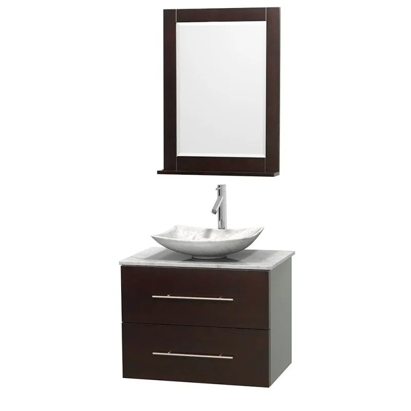 Wyndham Collection Centra 30" Single Bathroom Vanity Set for Vessel Sink - Espresso WC-WHE009-30-SGL-VAN-ESP