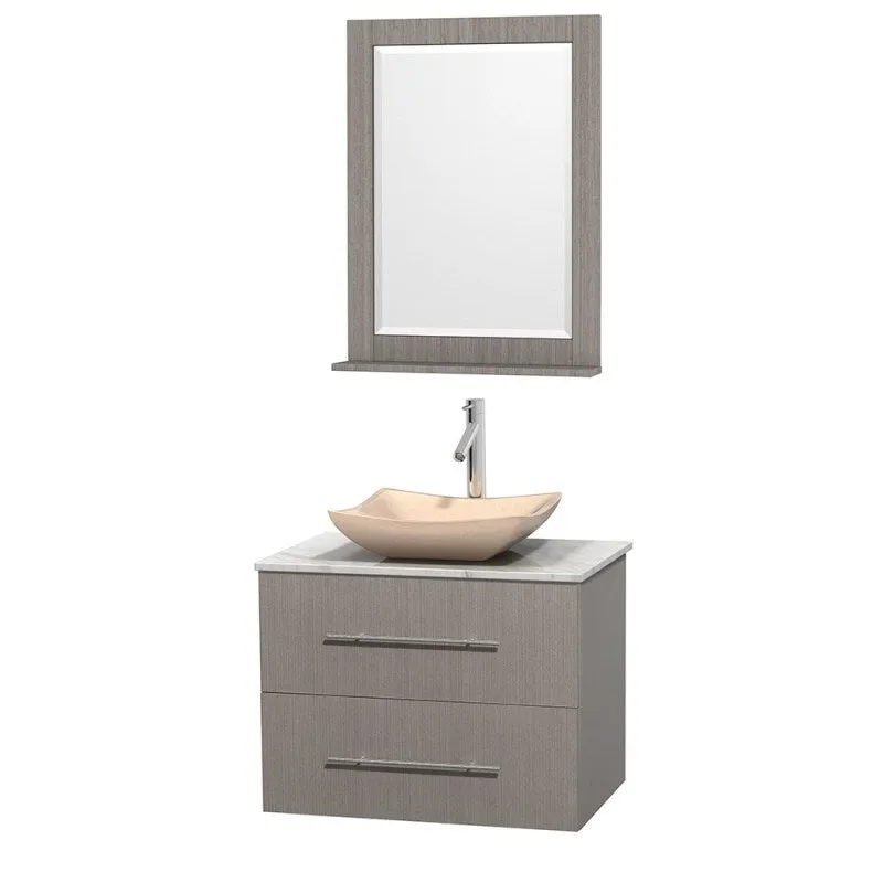 Wyndham Collection Centra 30" Single Bathroom Vanity Set for Vessel Sink - Gray Oak WC-WHE009-30-SGL-VAN-GRO
