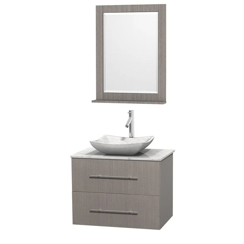 Wyndham Collection Centra 30" Single Bathroom Vanity Set for Vessel Sink - Gray Oak WC-WHE009-30-SGL-VAN-GRO