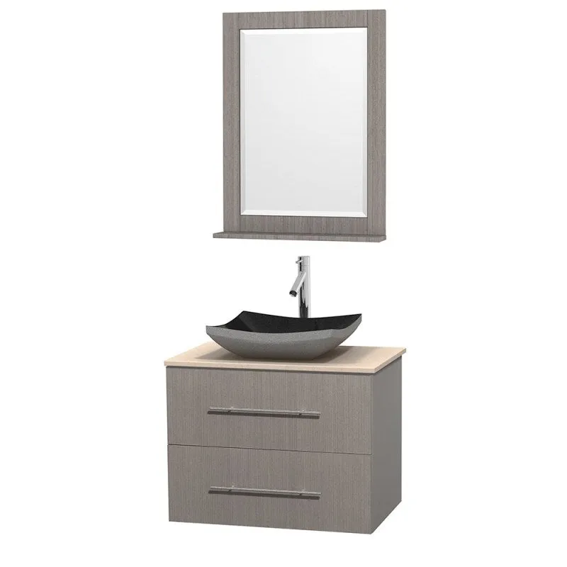 Wyndham Collection Centra 30" Single Bathroom Vanity Set for Vessel Sink - Gray Oak WC-WHE009-30-SGL-VAN-GRO