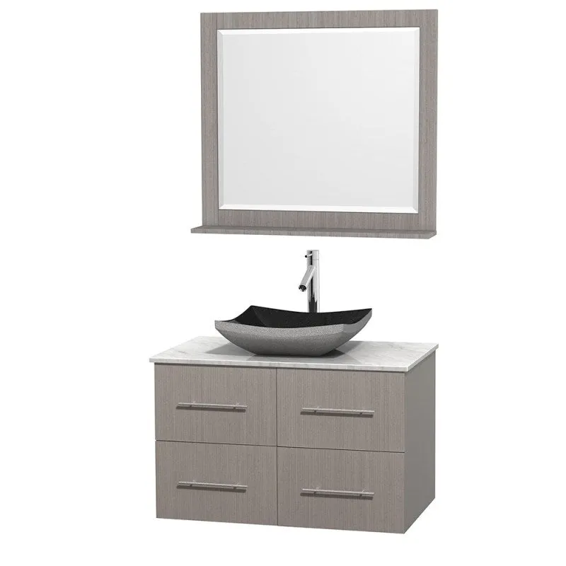 Wyndham Collection Centra 36" Single Bathroom Vanity Set for Vessel Sink - Gray Oak WC-WHE009-36-SGL-VAN-GRO