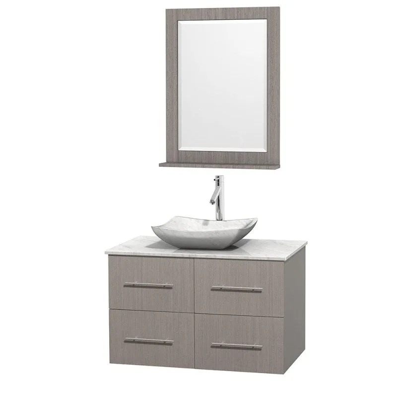 Wyndham Collection Centra 36" Single Bathroom Vanity Set for Vessel Sink - Gray Oak WC-WHE009-36-SGL-VAN-GRO