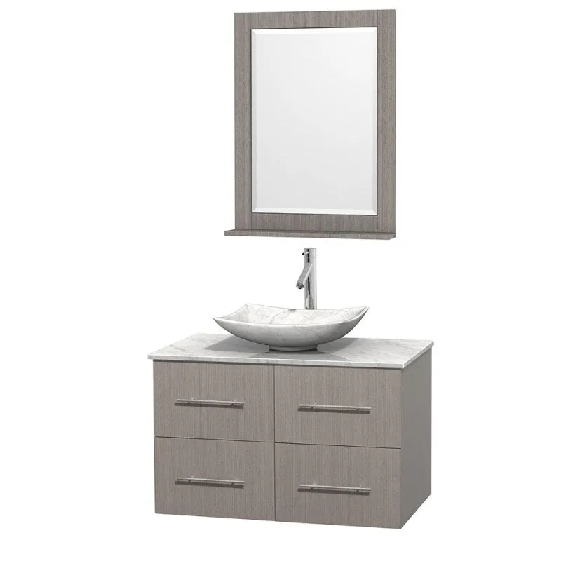 Wyndham Collection Centra 36" Single Bathroom Vanity Set for Vessel Sink - Gray Oak WC-WHE009-36-SGL-VAN-GRO
