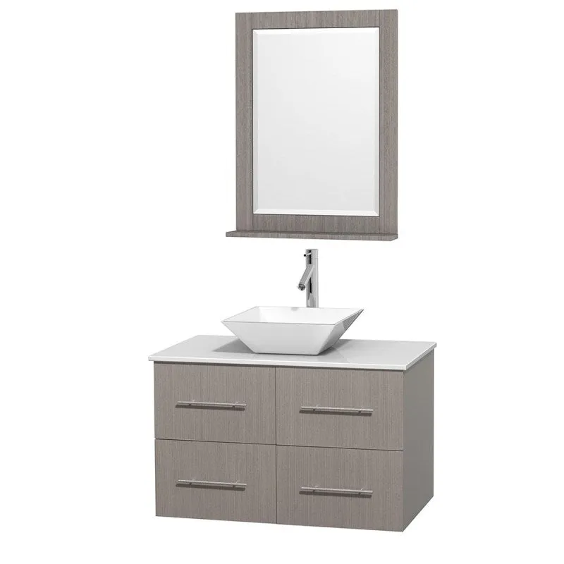 Wyndham Collection Centra 36" Single Bathroom Vanity Set for Vessel Sink - Gray Oak WC-WHE009-36-SGL-VAN-GRO